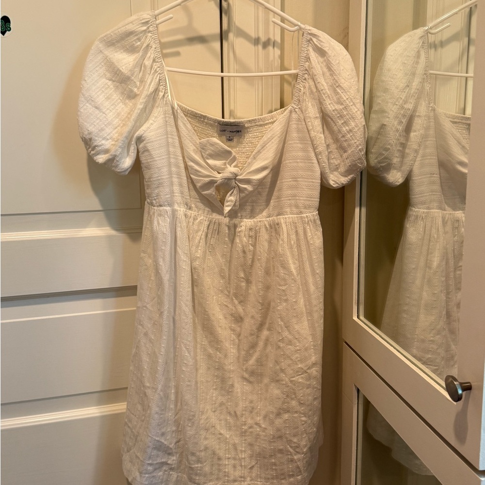 White Puff Sleeve Dress